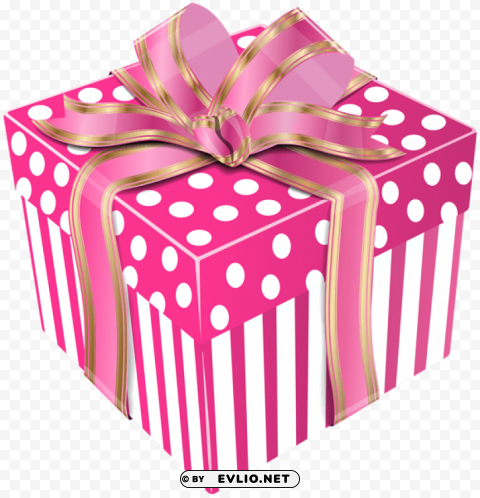 cute pink gift box Free transparent background PNG