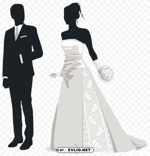 bride and groom silhouettes Transparent background PNG images comprehensive collection clipart png photo - e4e26018