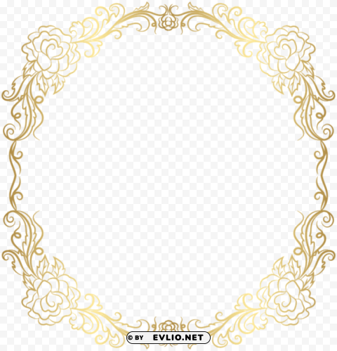 deco golden border frame Transparent background PNG artworks