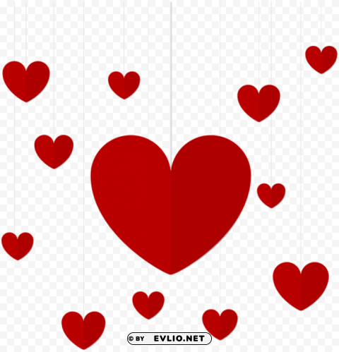 hanging hearts decor Isolated Graphic with Clear Background PNG