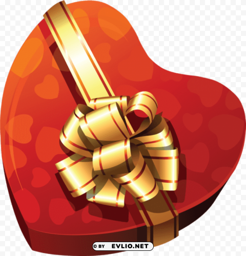 large heart gift box Isolated Artwork on Transparent Background PNG