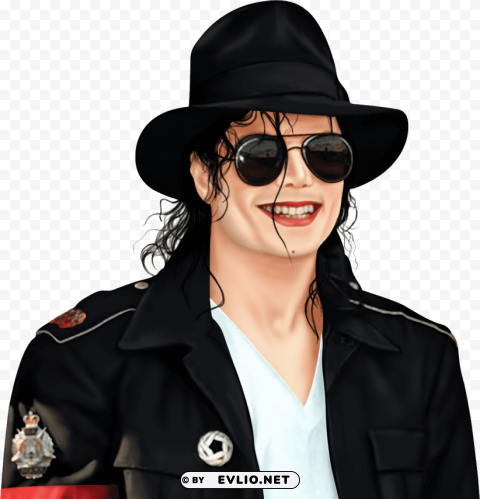 Michael Jackson PNG Graphic Isolated On Clear Backdrop