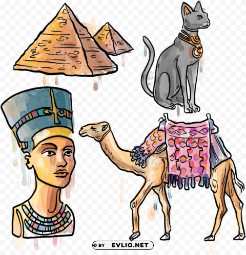Egyptian themed illustrations PNG images with no background necessary