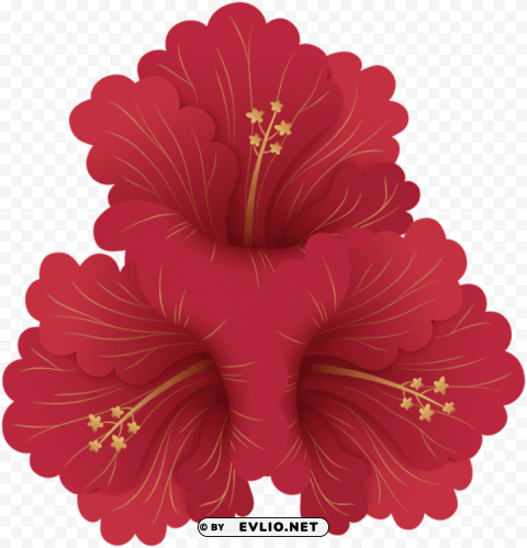 red flowers PNG with clear overlay