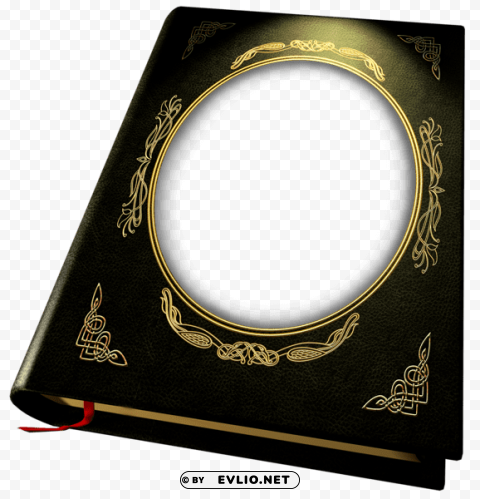 transparent black and gold book frame PNG graphics with alpha transparency bundle