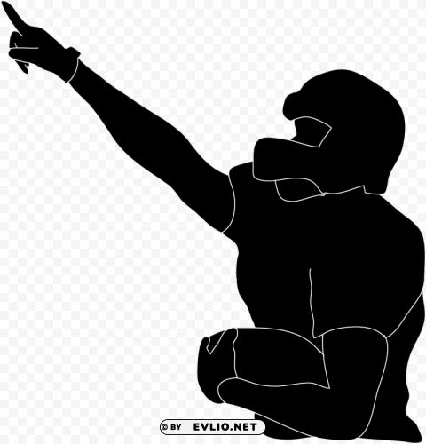 american football player silhouette Isolated PNG Image with Transparent Background