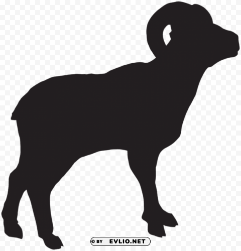 bighorn sheep silhouette PNG with transparent backdrop