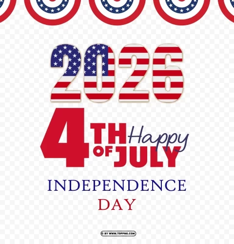 happy 4th of july 2026 usa banner hd transparent PNG Image with Clear Isolation - Image ID da885867