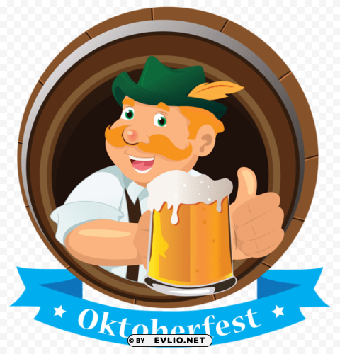 oktoberfest decoration man with beer Transparent Background PNG Isolated Item