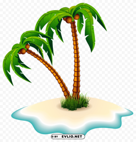palm trees and island PNG files with no background assortment
