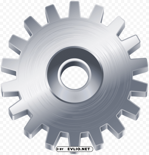 Silver Gear PNG Isolated Object With Clear Transparency