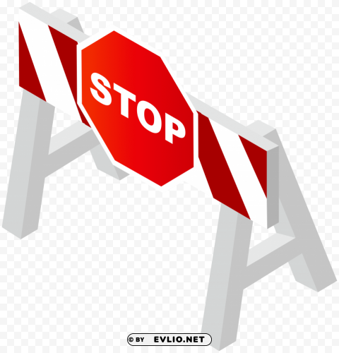 stop road barricade Clean Background Isolated PNG Art