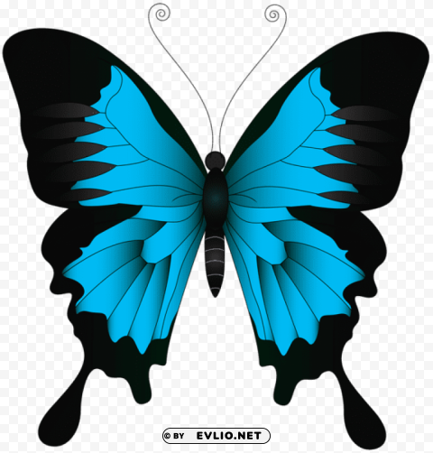 Blue Butterfly Isolated Design In Transparent Background PNG