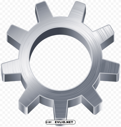 gear silver transparent PNG Isolated Illustration with Clarity