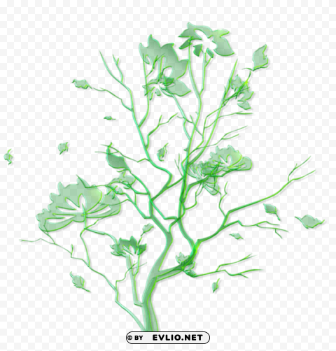 green floral ornament Isolated Element in Clear Transparent PNG