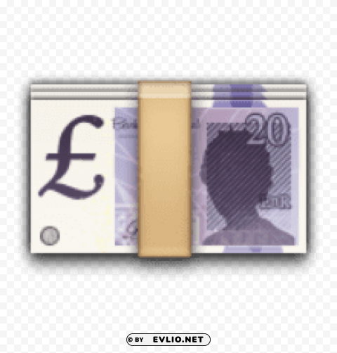 ios emoji banknote with pound sign Clear background PNG graphics