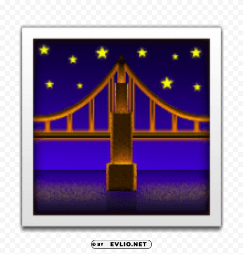 ios emoji bridge at night ClearCut Background Isolated PNG Art