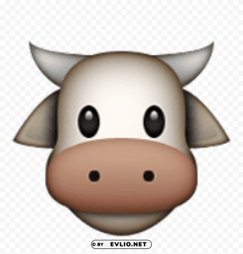 ios emoji cow face Transparent PNG Isolated Item with Detail