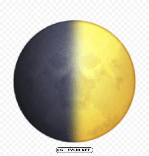 ios emoji first quarter moon symbol Transparent background PNG clipart