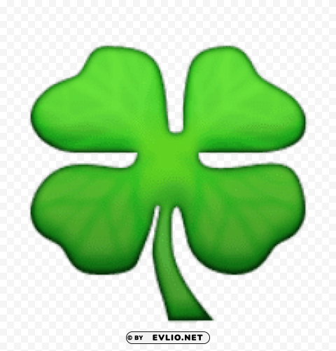 ios emoji four leaf clover ClearCut Background PNG Isolated Item