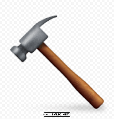 ios emoji hammer Transparent PNG Isolated Object with Detail