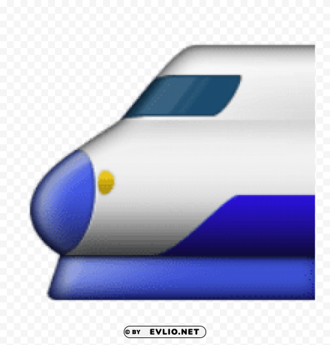 ios emoji high speed train with bullet nose Transparent Background Isolation in PNG Image