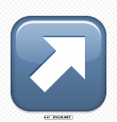 ios emoji north east arrow Transparent PNG Artwork with Isolated Subject