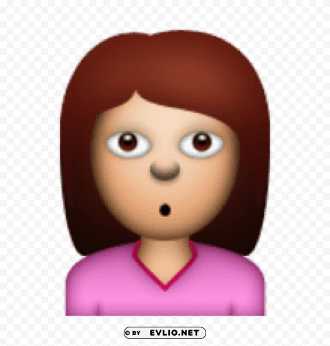 ios emoji person with pouting face Transparent Background Isolated PNG Character