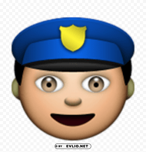 ios emoji police officer Transparent PNG Isolated Graphic with Clarity