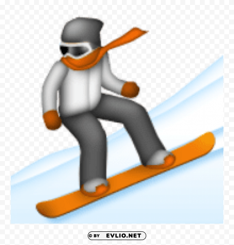 ios emoji snowboarder Transparent PNG Isolated Graphic Design