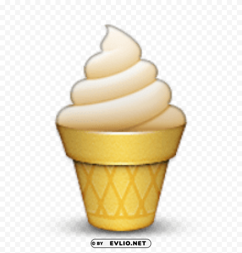 ios emoji soft ice cream CleanCut Background Isolated PNG Graphic