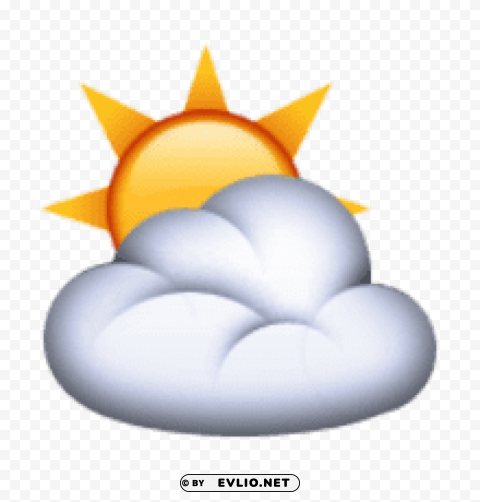 ios emoji sun behind cloud High-resolution transparent PNG files