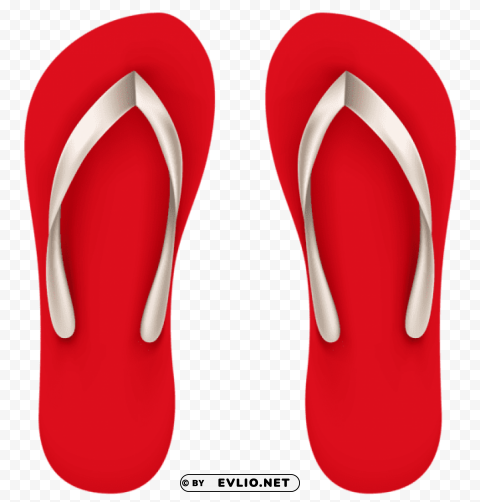 red beach flip flops vector PNG with Transparency and Isolation