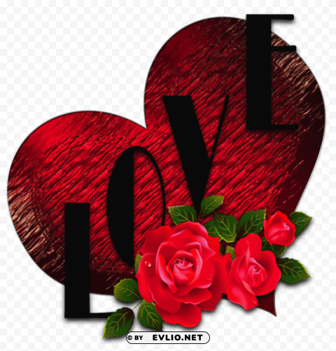 transparent heart with roses and love PNG pictures with no backdrop needed