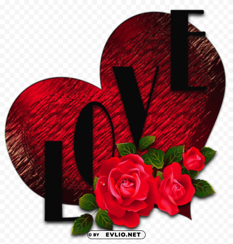 Transparent Heart With Roses And Love PNG Pictures With No Backdrop Needed