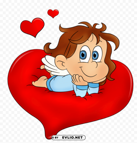 Valentine Cute Angelpicture Isolated Design Element In Clear Transparent PNG