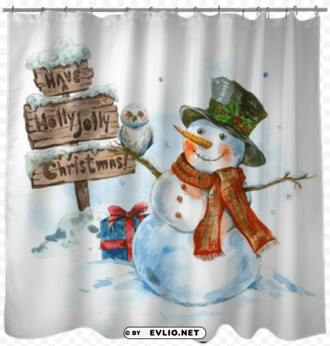 watercolor christmas cards with snowman PNG for business use