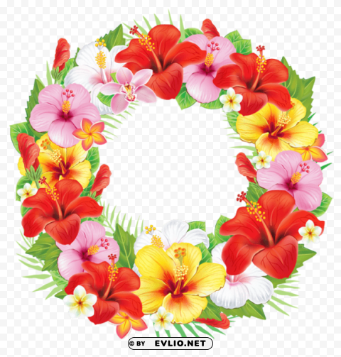 wreath of exotic flowerspicture HighQuality Transparent PNG Isolated Graphic Design