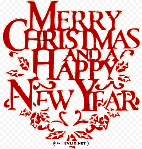 Merry Christmas And Happy New Year text PNG images with no fees