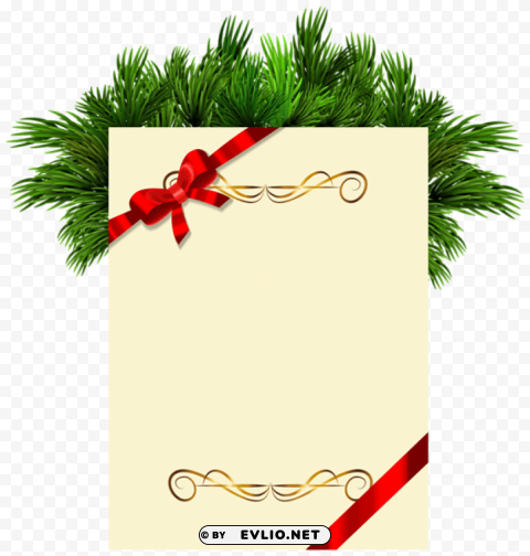 Christmas Blank With Pine Branchespicture PNG Isolated