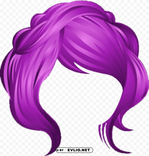rainforest nomi hair purple Isolated Design in Transparent Background PNG