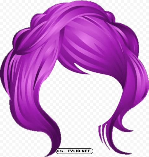 Rainforest Nomi Hair Purple Isolated Design In Transparent Background PNG