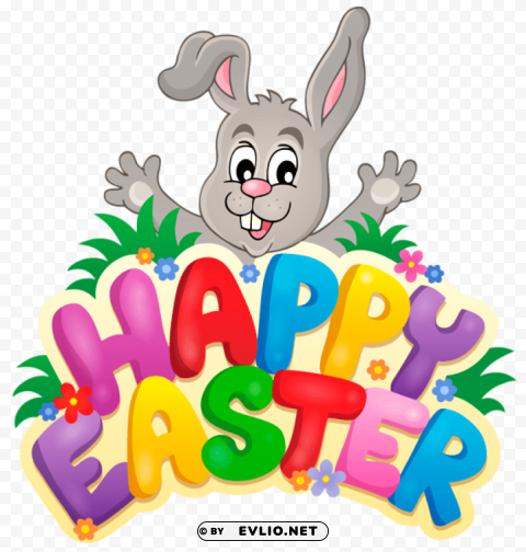  happy easter with bunnypicture Transparent PNG graphics assortment