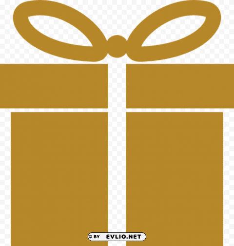 Gold Gift Icon Isolated Artwork In Transparent PNG