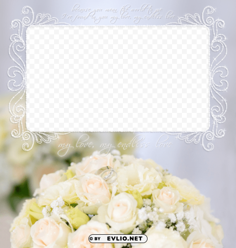  beautiful wedding rose frame Isolated PNG on Transparent Background
