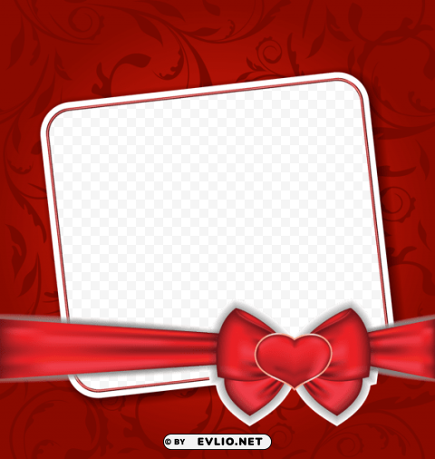  red frame with heart bow PNG images with transparent layering