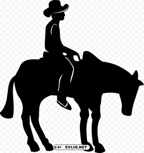 cowboy rider silhouette Transparent PNG Isolated Illustrative Element clipart png photo - 8debbc95