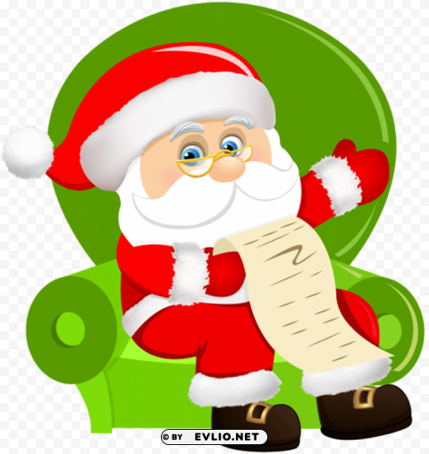 santa claus sitting on chair Transparent Background Isolated PNG Art