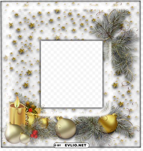 transparent christmas photo frame PNG with cutout background