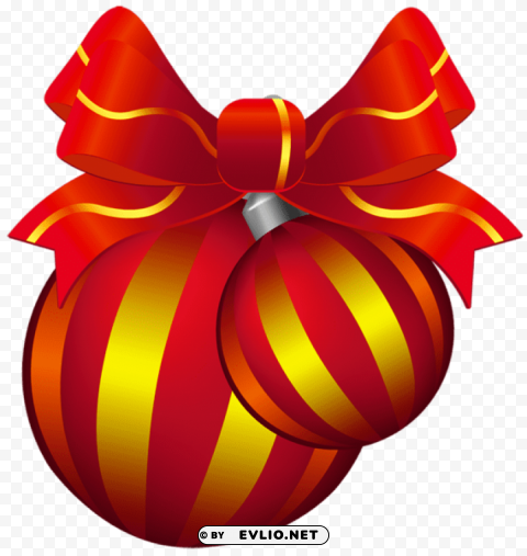 two transparent red and yellow christmas ball Isolated Icon with Clear Background PNG